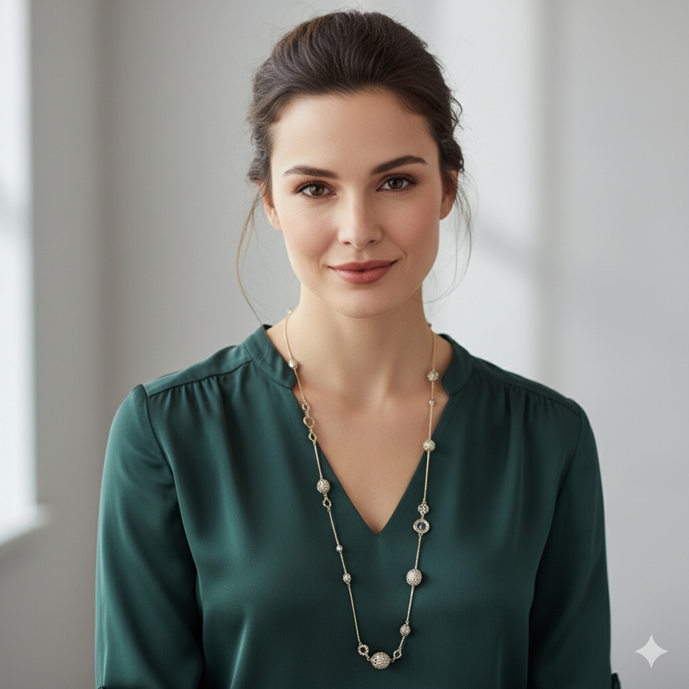 Chico's Gold and Sparkle Chico's Drape Necklace